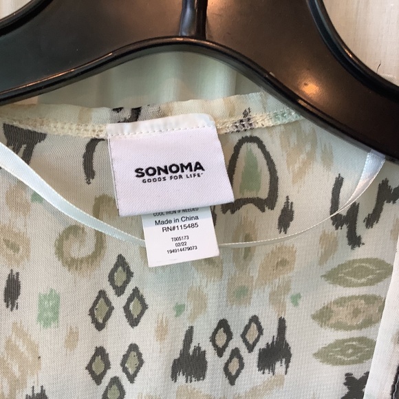 Sonoma Women’s Sheer Draped Open Front Beach Pool Cover Up Abstract One Size - Picture 7 of 11